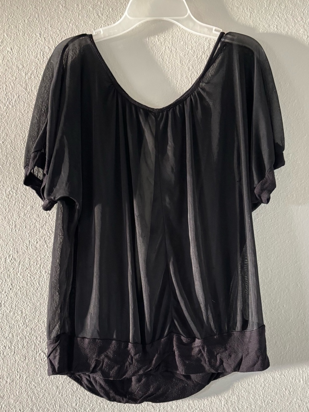 Black see-threw over shirt
